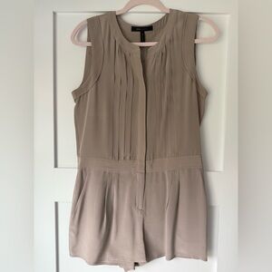 BCBGMaxAzria Sleeveless Taupe Jumpsuit